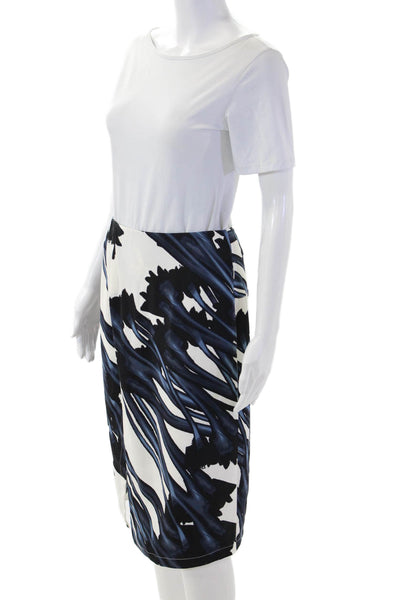 Halston Heritage Women Black Graphic Pencil Skirt Size 2