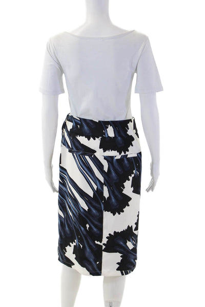 Halston Heritage Women Black Graphic Pencil Skirt Size 2