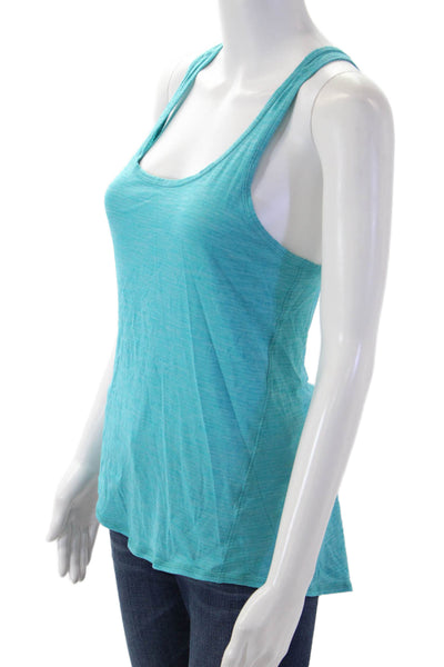 Lululemon Womens Light Blue Square Neck Sleeveless Basic Tank Nylon Size 4