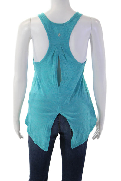 Lululemon Womens Light Blue Square Neck Sleeveless Basic Tank Nylon Size 4