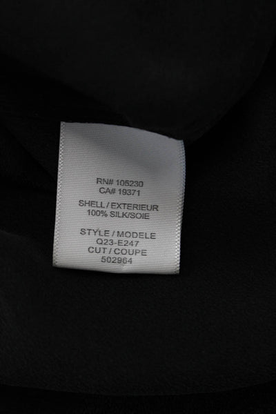 Equipment Femme Women Silk Collared Button Up Long Sleeve Black Blouse Size XS