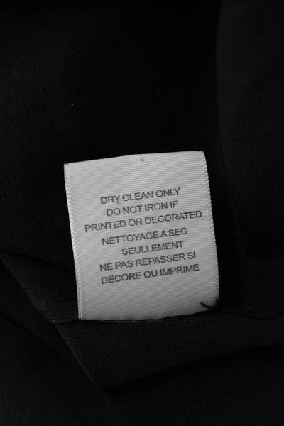 Equipment Femme Women Silk Collared Button Up Long Sleeve Black Blouse Size XS