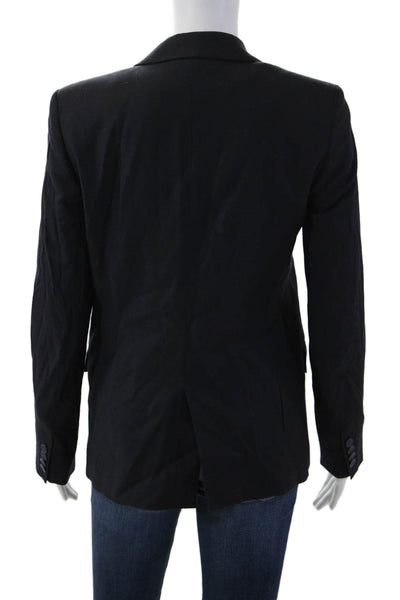 Helmut Lang Women Black Collared Button Blazer Long Sleeve Virgin Wool Size 2