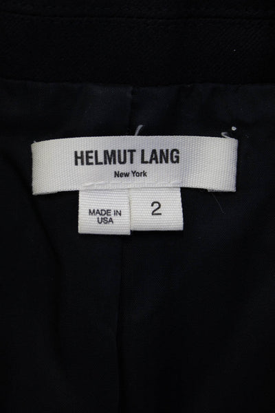 Helmut Lang Women Black Collared Button Blazer Long Sleeve Virgin Wool Size 2
