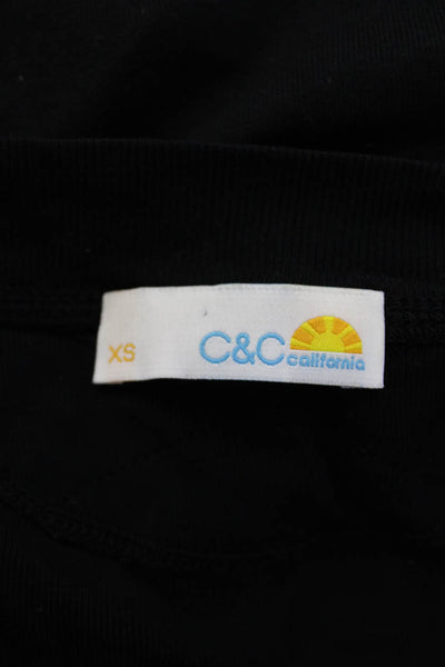 C&C California Women Black V-Neck Button Cardigan Size XS