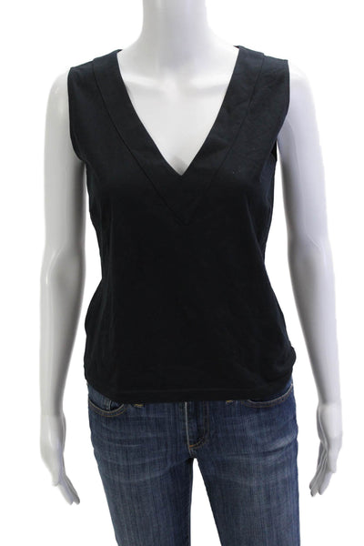 Akris Punto Womens Basic V Neck Sleeveless Tank Black Size 8