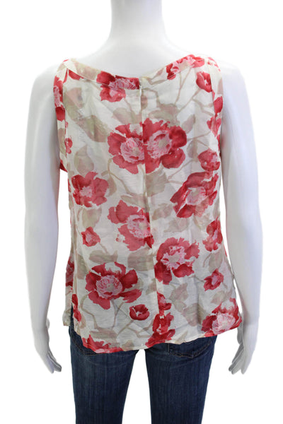 Sonia Rykiel Womens Camisole Beige Floral Vneck Viscose Linen Size 42