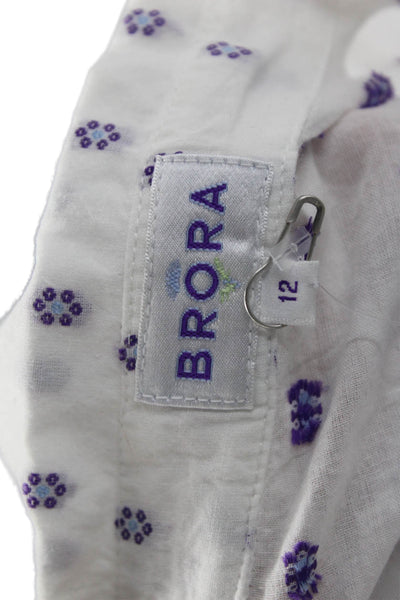 Brora Womens Silk Floral Collared Button Up Short Sleeve Blouse Size 12