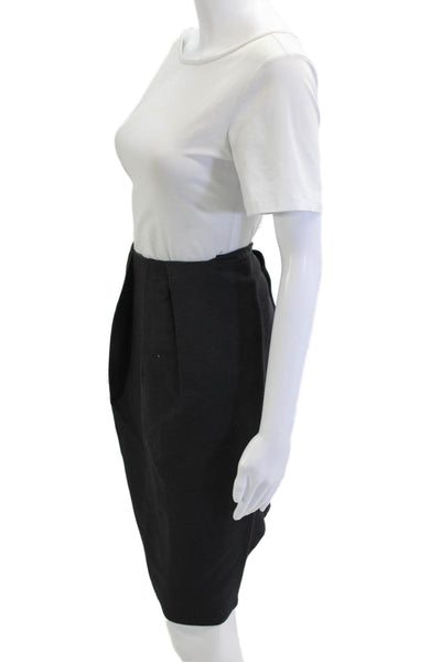 Marni Women Straight Pencil Silk Skirt Black Solid Size 42