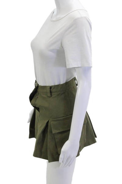 The Frankie Shop Women Cargo Mini Skort Green 100% Cotton Short Size XS