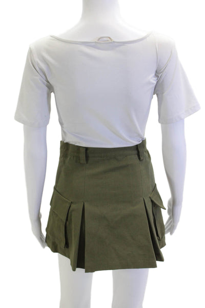 The Frankie Shop Women Cargo Mini Skort Green 100% Cotton Short Size XS