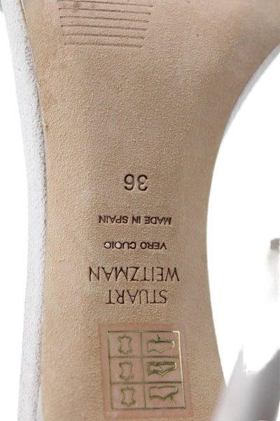 Stuart Weitzman Womens Jeweled Open Toe Buckled Stiletto Heels Beige Size EUR 36