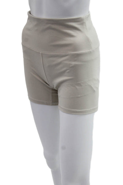 RBX Active Unisex Biker Shorts Beige Polyester Spandex Size S