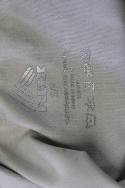 RBX Active Unisex Biker Shorts Beige Polyester Spandex Size S