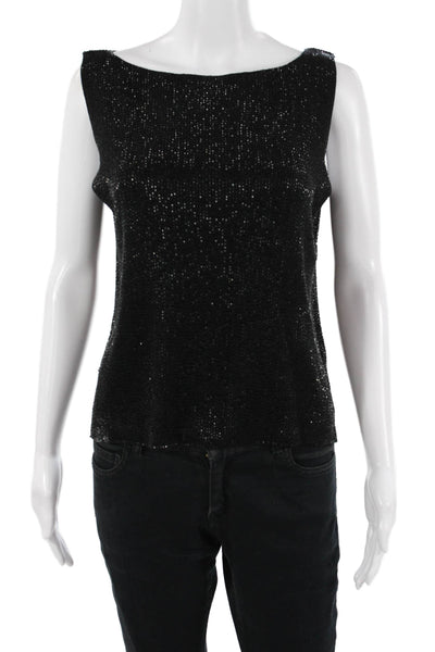 Linda Allard Ellen Tracy Womens Black Sleeveless Tank Classic Size L