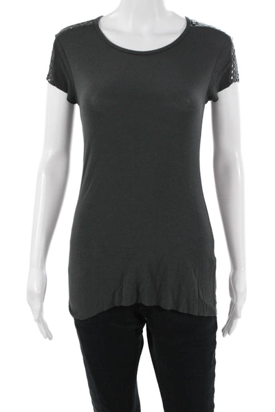 Bailey 44 Womens Basic Black Short Sleeve T-Shirt Round Neck Size M