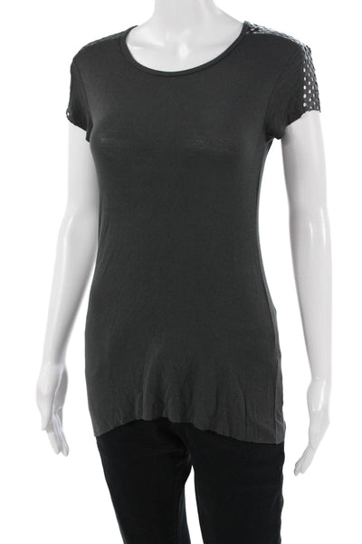 Bailey 44 Womens Basic Black Short Sleeve T-Shirt Round Neck Size M
