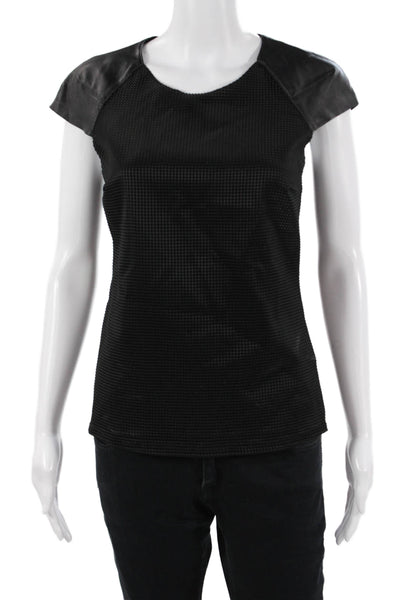Bailey 44 Womens Gothic Geometric Black Sleeveless T-Shirt Round Neck Size M