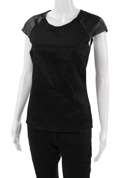 Bailey 44 Womens Gothic Geometric Black Sleeveless T-Shirt Round Neck Size M