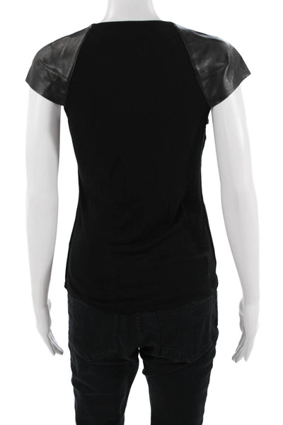 Bailey 44 Womens Gothic Geometric Black Sleeveless T-Shirt Round Neck Size M