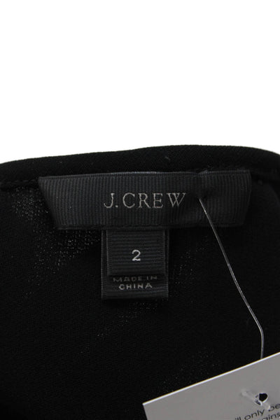 J Crew Womens Black Sleeveless Round Neck Zip Back Polyester Blouse Size 2