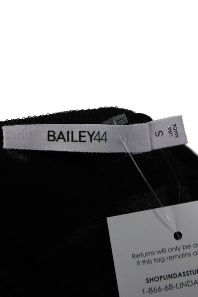 Bailey 44 Womens Basic Long Sleeve Black Round Neck Tee Polyester Size S
