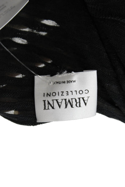 Armani Collezioni Women Jersey T-Shirt Black Round Neck Short Sleeve Size XS