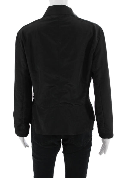 Armani Collezioni Women Windbreaker Black Zip Polyester Long Sleeve Size S