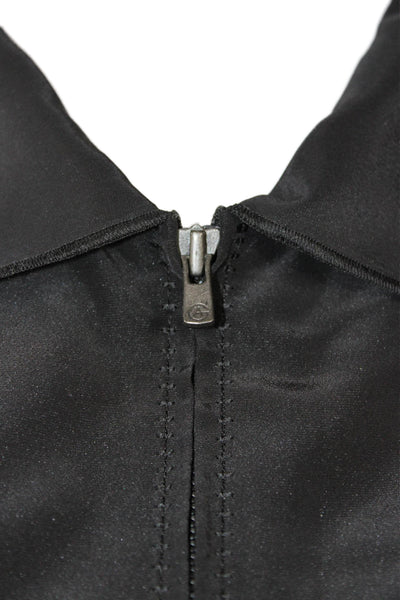 Armani Collezioni Women Windbreaker Black Zip Polyester Long Sleeve Size S