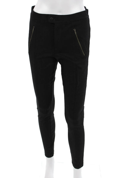 J Crew Women Ankle Dress Pants Black Button Closure Viscose Blend Size 4