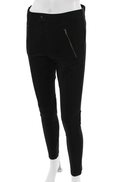 J Crew Women Ankle Dress Pants Black Button Closure Viscose Blend Size 4
