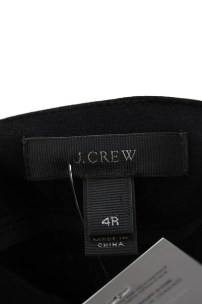 J Crew Women Ankle Dress Pants Black Button Closure Viscose Blend Size 4