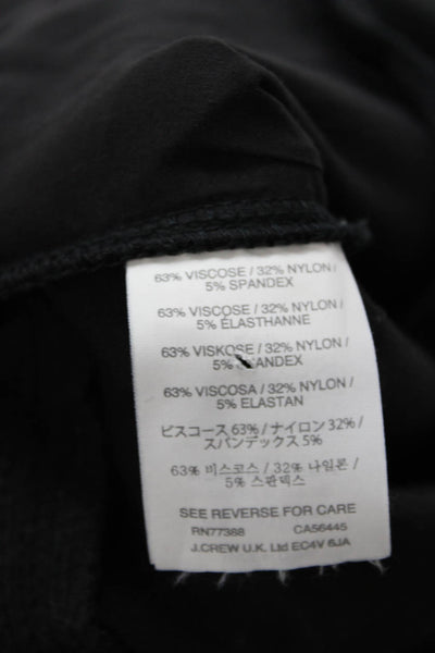 J Crew Women Ankle Dress Pants Black Button Closure Viscose Blend Size 4