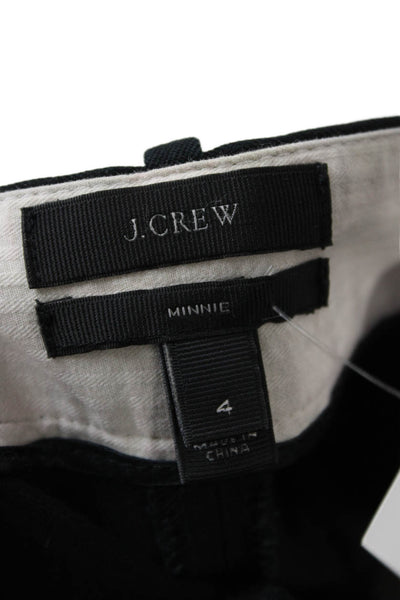 J Crew Womens Ankle Cropped Dress Pants Black Hook & Eye Size 4