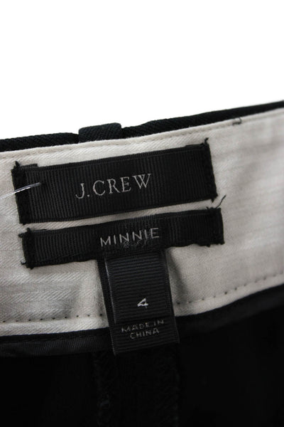 J Crew Women Black Ankle Cropped Dress Pants Hook & Eye Size 4