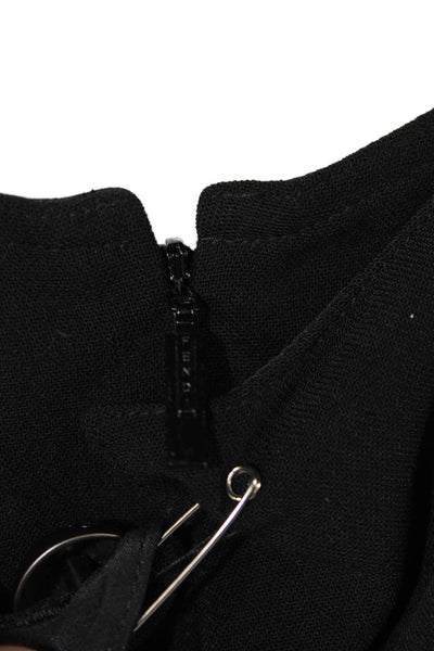 Fendi Women Black Sleeveless Shift Dress Round Neck Polyester Blend Size XS