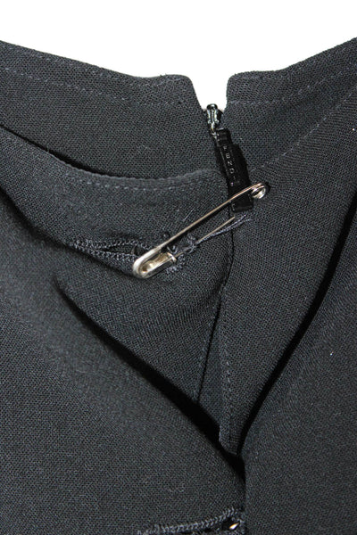 Fendi Women Black Sleeveless Shift Dress Round Neck Polyester Blend Size XS