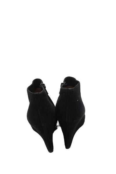 Christian Louboutin Womens Suede Wedge Heeled Ankle Boots Black Size 6