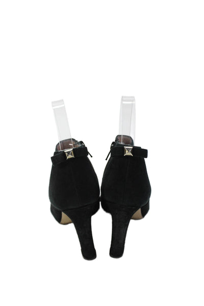 Kate Spade Womens Suede Side Zippered Heeled Booties Black Size 6