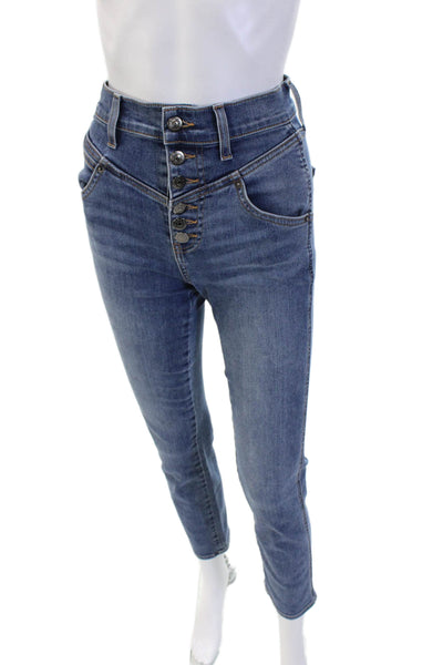 Veronica Beard Womens Ankle Skinny Jeans Blue High Rise Size 24