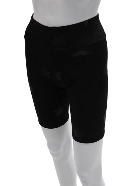 Terez Unisex Biker Stars Black Shorts 85% Nylon 15% Spandex Size S