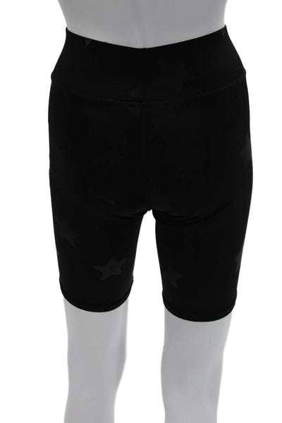 Terez Unisex Biker Stars Black Shorts 85% Nylon 15% Spandex Size S