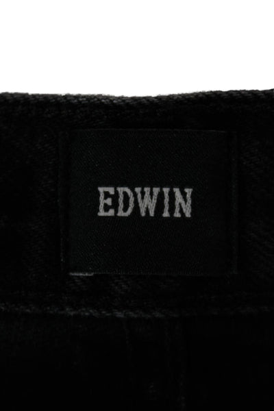 Edwin Mens Bermuda Shorts Black 100% Cotton Button Closure 90s Size 32