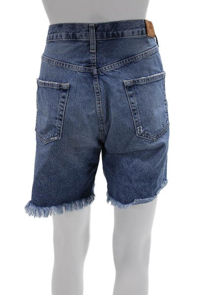 Edwin Women Bermuda Shorts Dark Blue 100% Cotton Button Size 32