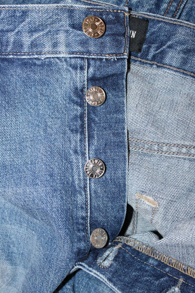 Edwin Women Bermuda Shorts Dark Blue 100% Cotton Button Size 32
