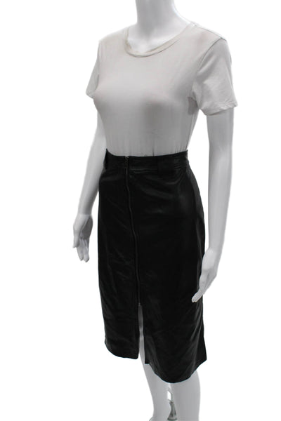 Bailey 44 Womens Straight Pencil Skirt Black Polyurethane Midi Size L
