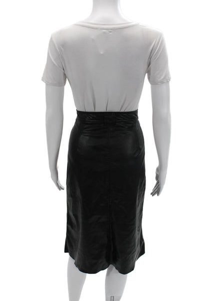 Bailey 44 Womens Straight Pencil Skirt Black Polyurethane Midi Size L