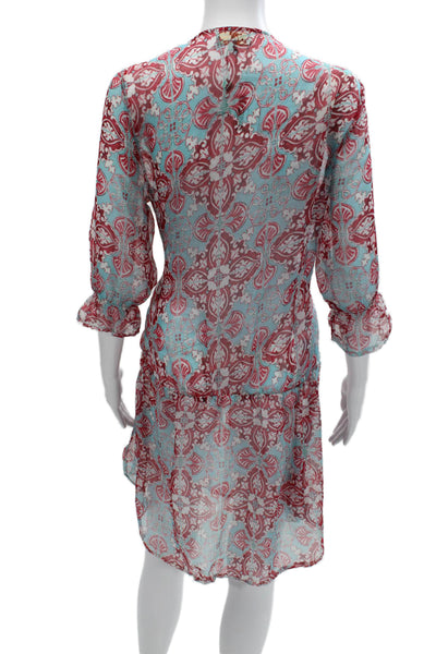 Antica Sartoria By Giacomo Cinque Womens Kaftan Light Blue Paisley Size One