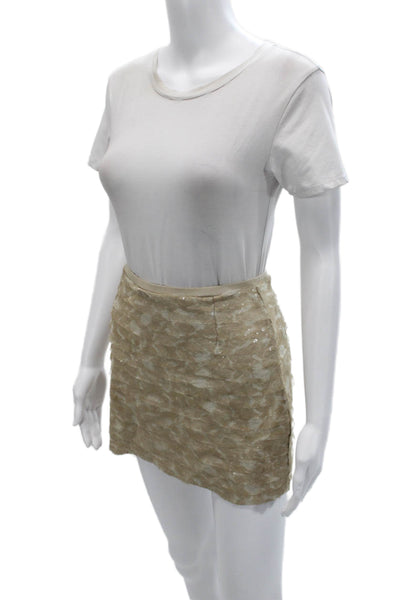 Chan Luu Women Beige Mini Pencil Skirt 100% Viscose Size S