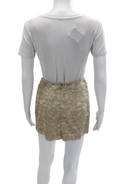 Chan Luu Women Beige Mini Pencil Skirt 100% Viscose Size S